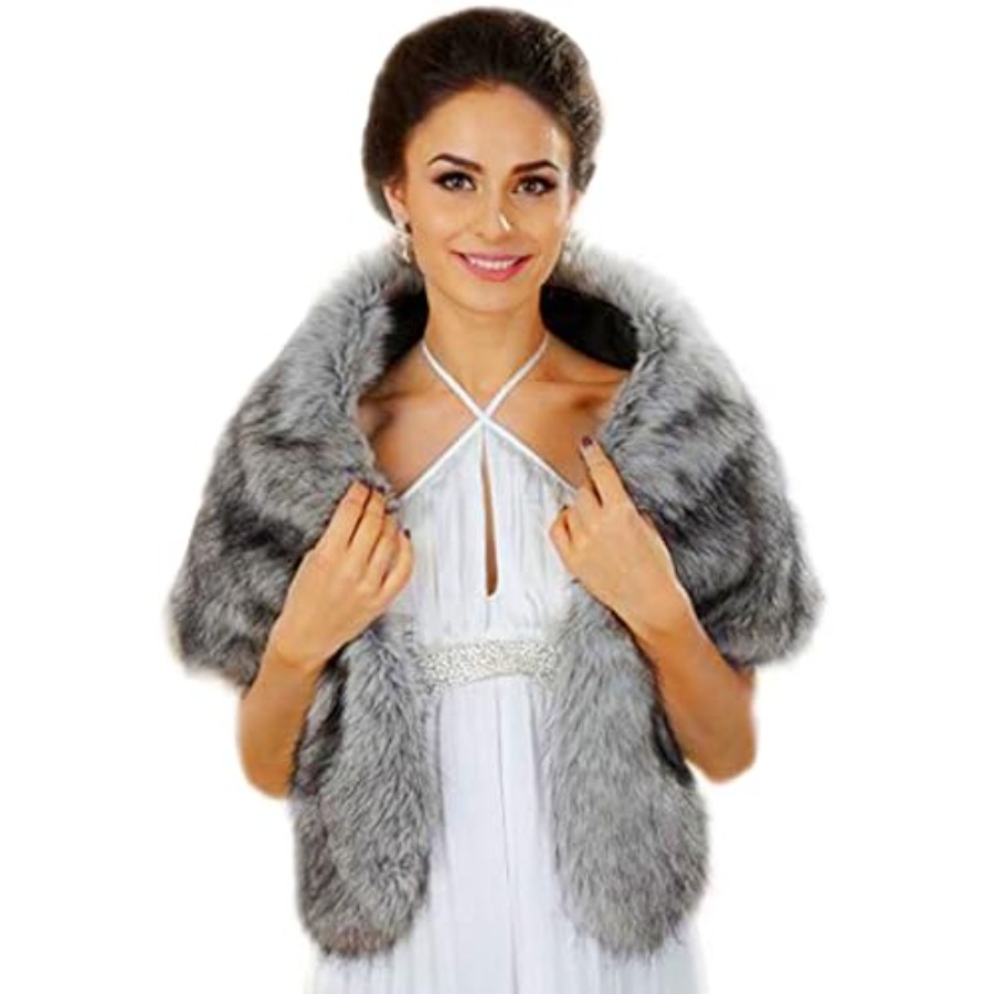Stole Wedding Shawl - Aukmla Women's Wedding Fur Wraps and