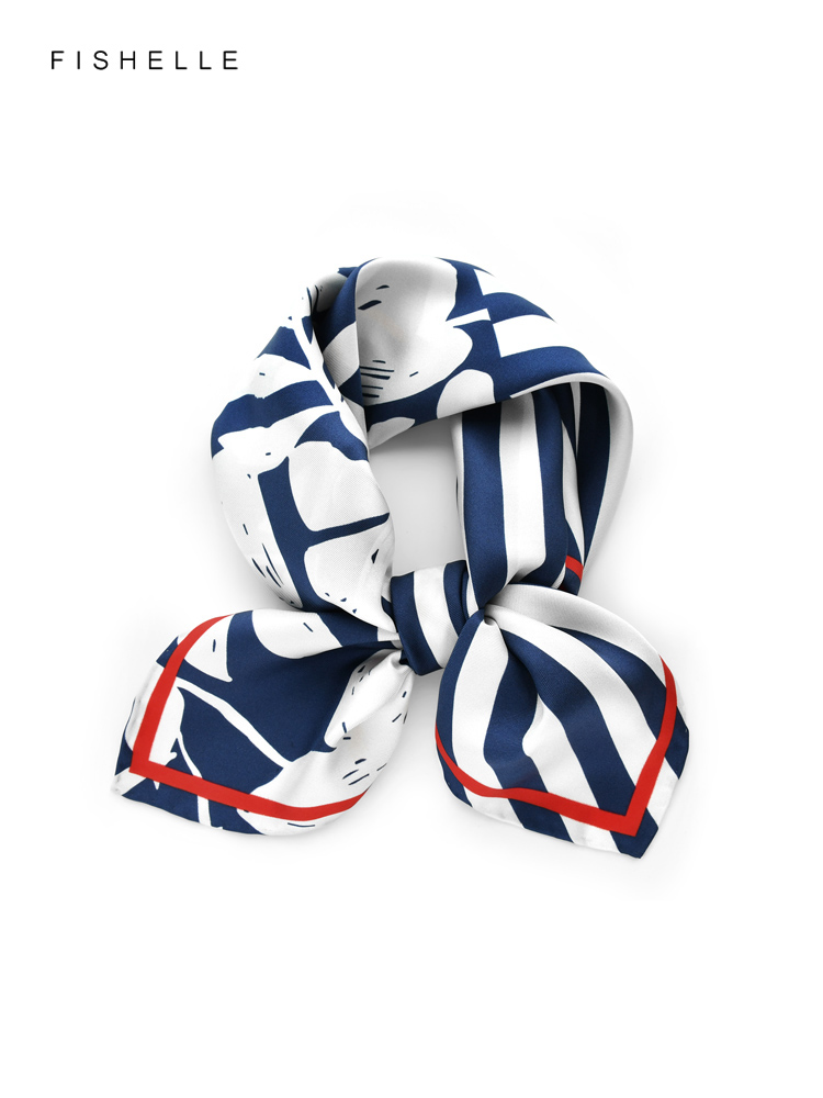 Blue white striped flower prin - Silk Tie Striped recensie en prijs