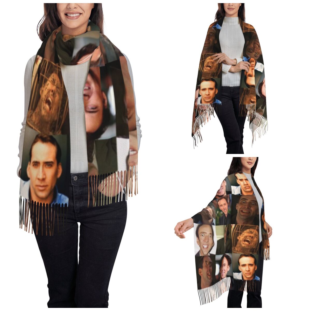 Nicolas Cage Funny Face Meme S - Pashmina Wrap Large recensie en prijs
