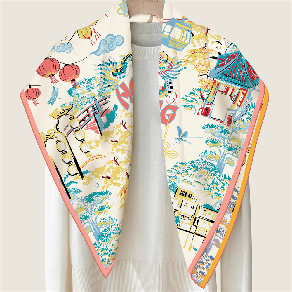 90CMTwill Silk Scarf Women Dou - Scarf Silk Square recensie en prijs