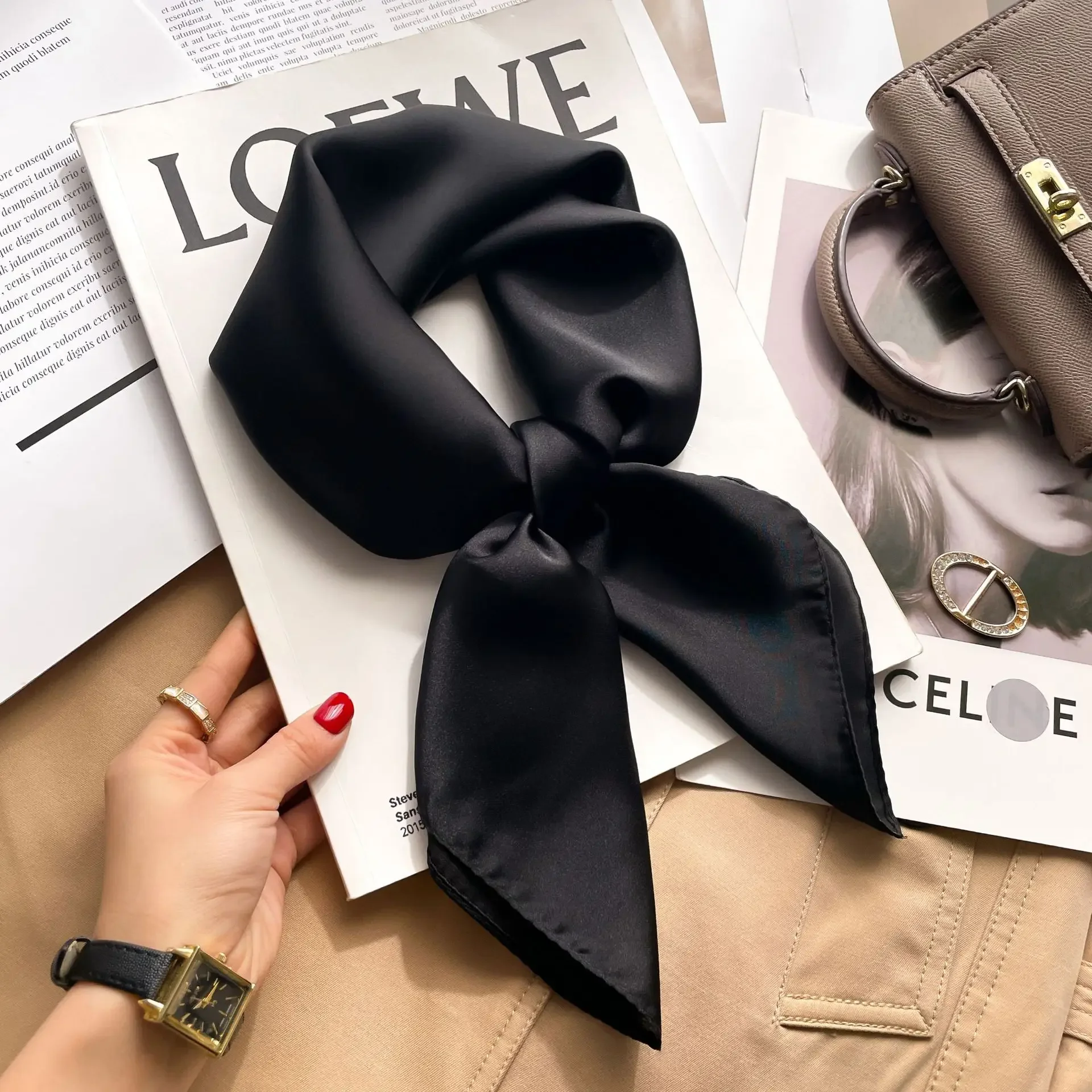 70cm Solid Colors Neckerchief  - Scarf Silk Square recensie en prijs