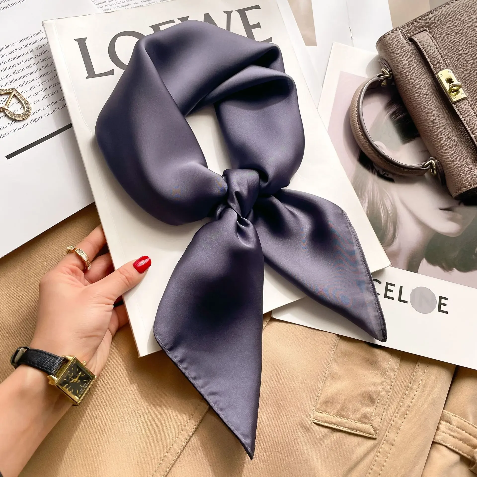 70cm Solid Colors Neckerchief  - Scarf Silk Square recensie en prijs