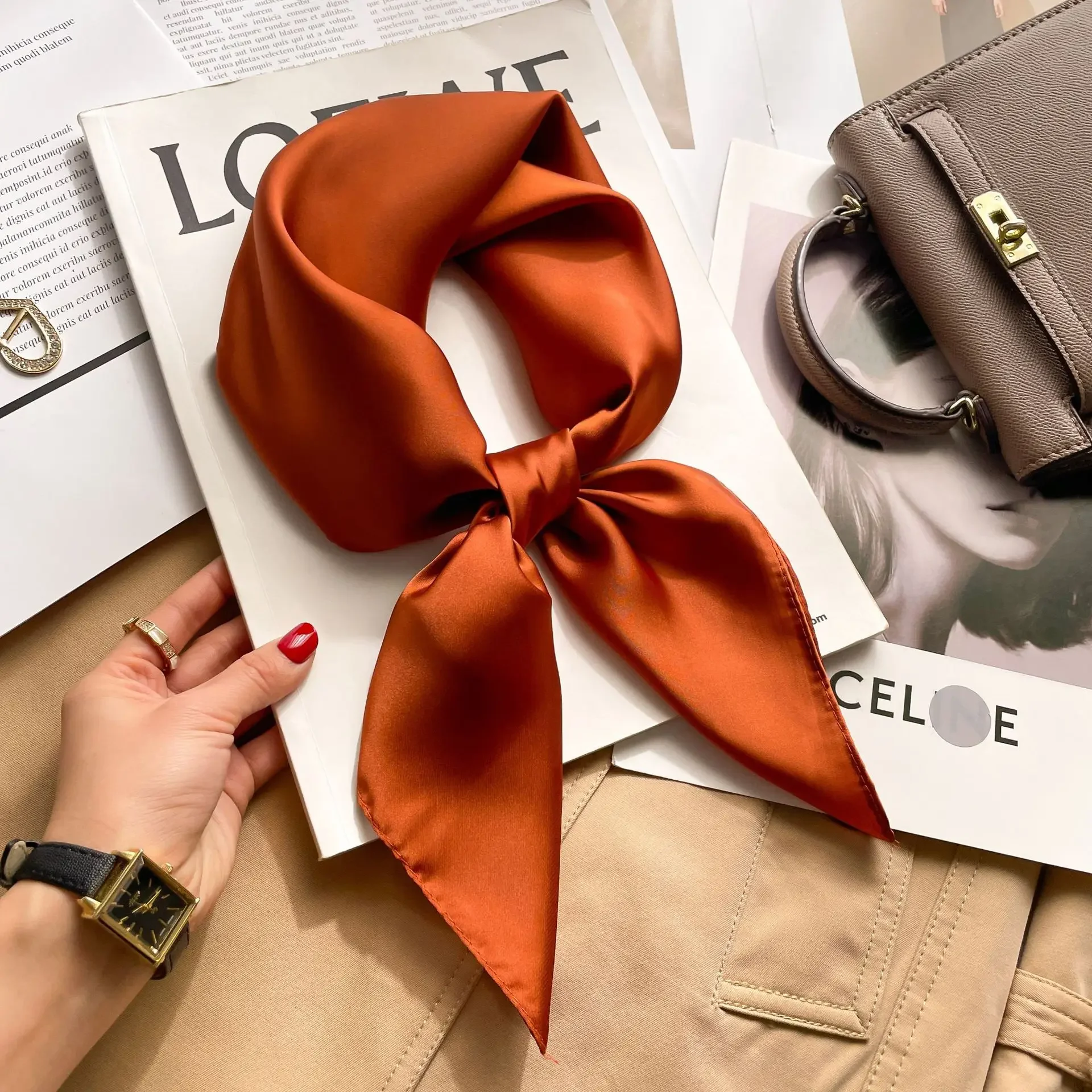 70cm Solid Colors Neckerchief  - Scarf Silk Square recensie en prijs