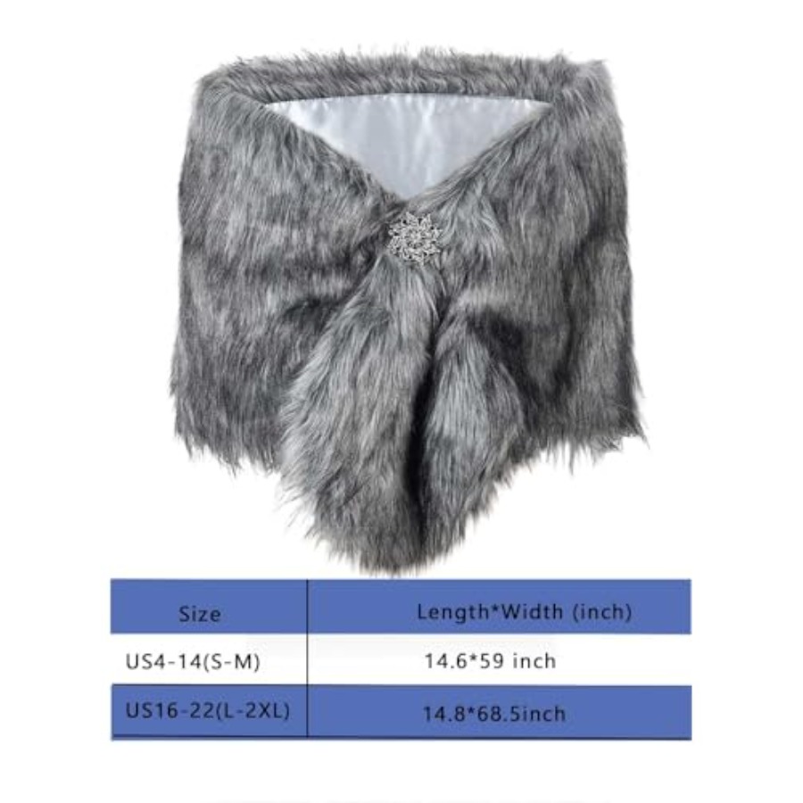 Aukmla Women's Wedding Fur Wra - Stole Wedding Shawl recensie en prijs