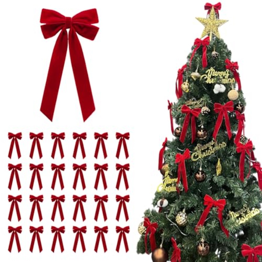 25Pcs Red Velvet Bows for Chri - Bow Tie Pre Tied recensie en prijs
