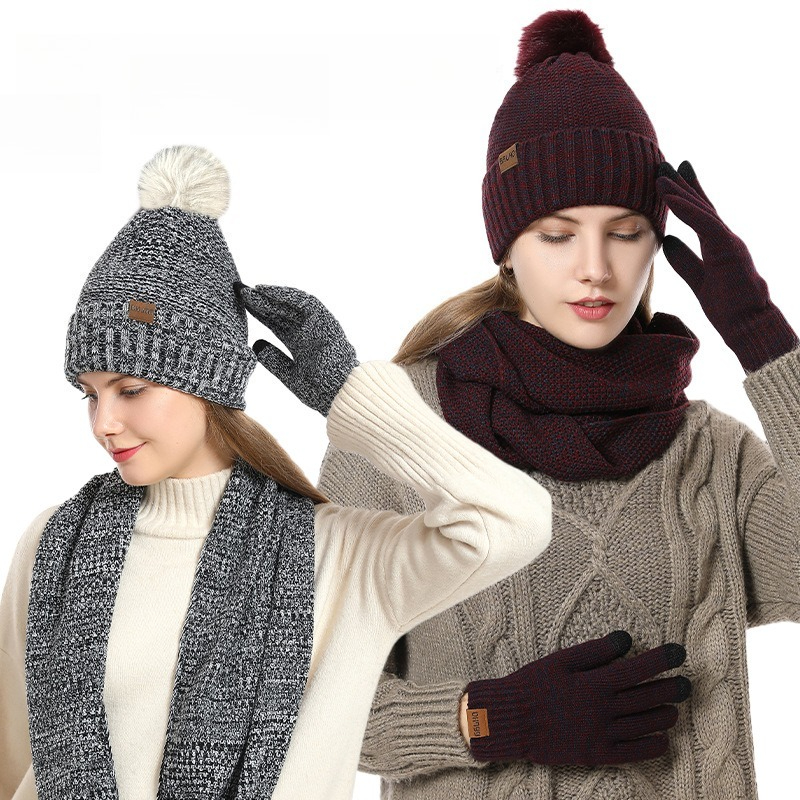 Women Winter 3Pcs Fleece Lined - Infinity Scarf Knit recensie en prijs