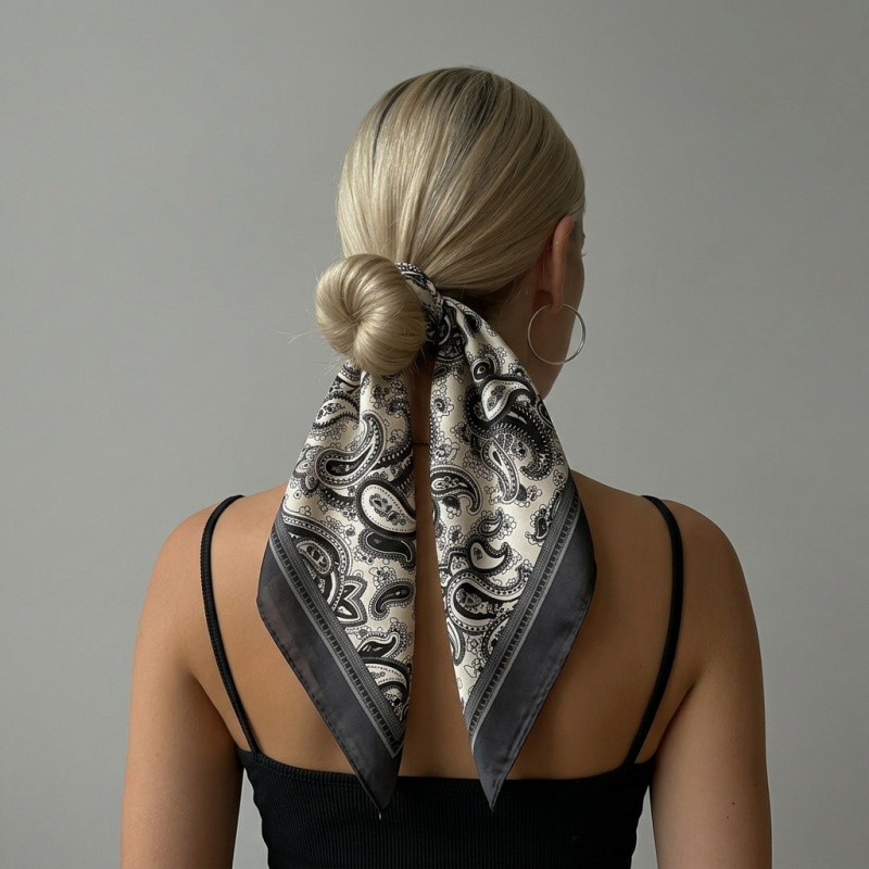Luxury Satin Square Scarf Pais - Ascot Neck Scarf recensie en prijs