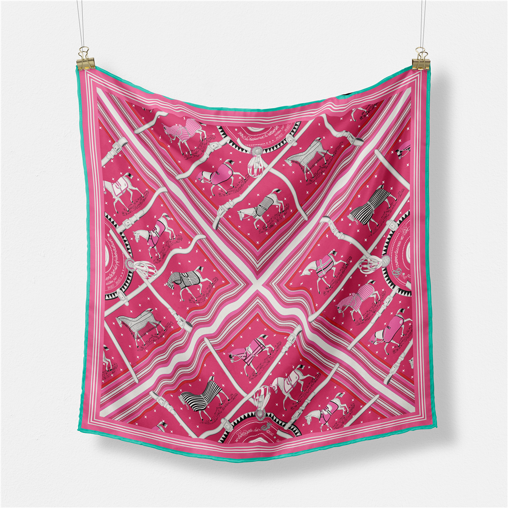 53CM Brand Small Plaid Horse P - Scarf Silk Square recensie en prijs