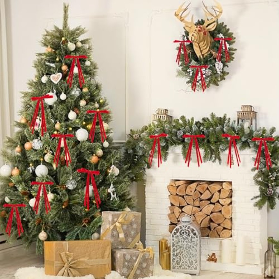24 Pcs Christmas Bows for Tree - Bow Tie Pre Tied recensie en prijs