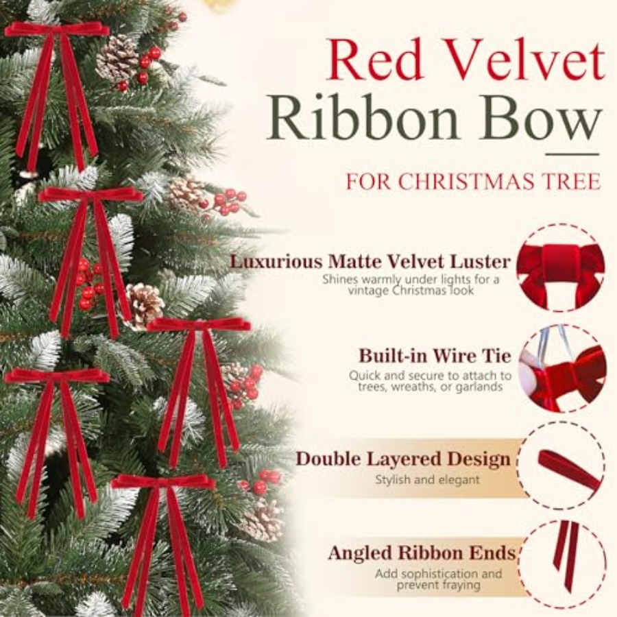 24 Pcs Christmas Bows for Tree - Bow Tie Pre Tied recensie en prijs