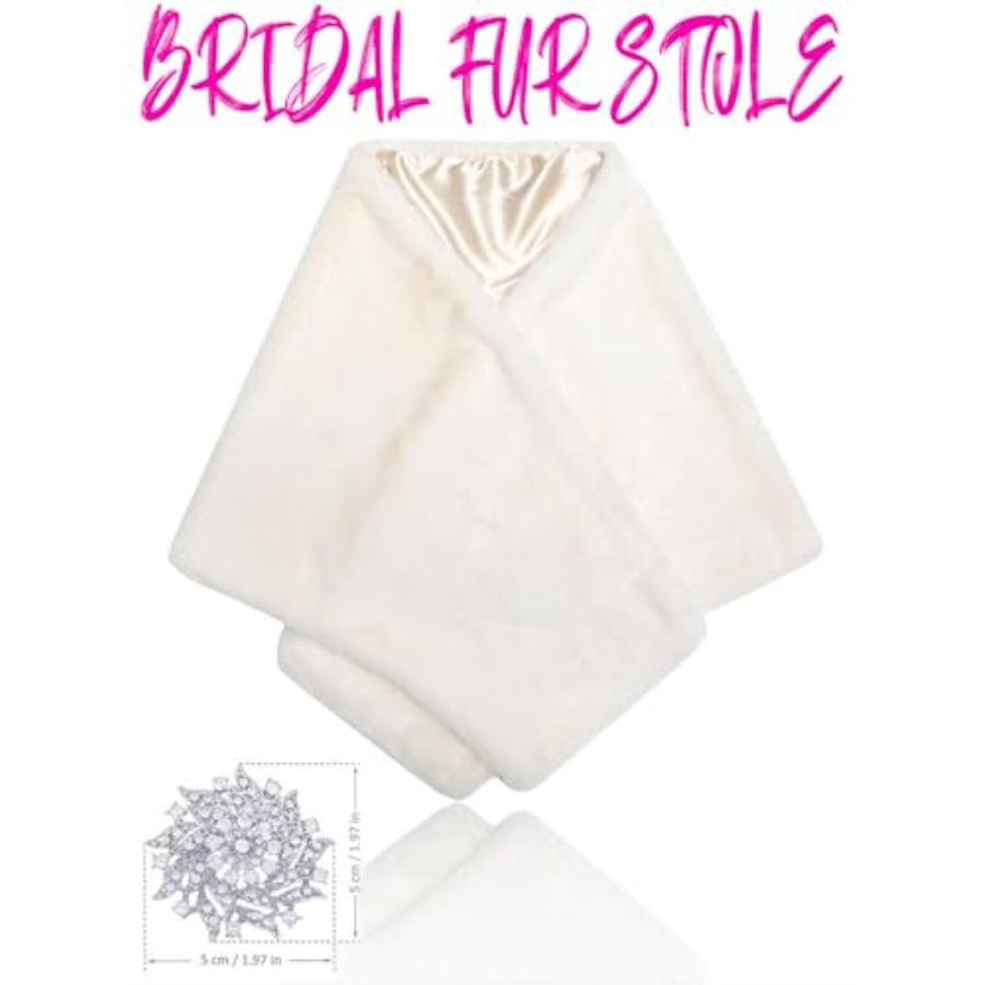 Bride Wedding Faux Fur Shawls  - Stole Wedding Shawl recensie en prijs